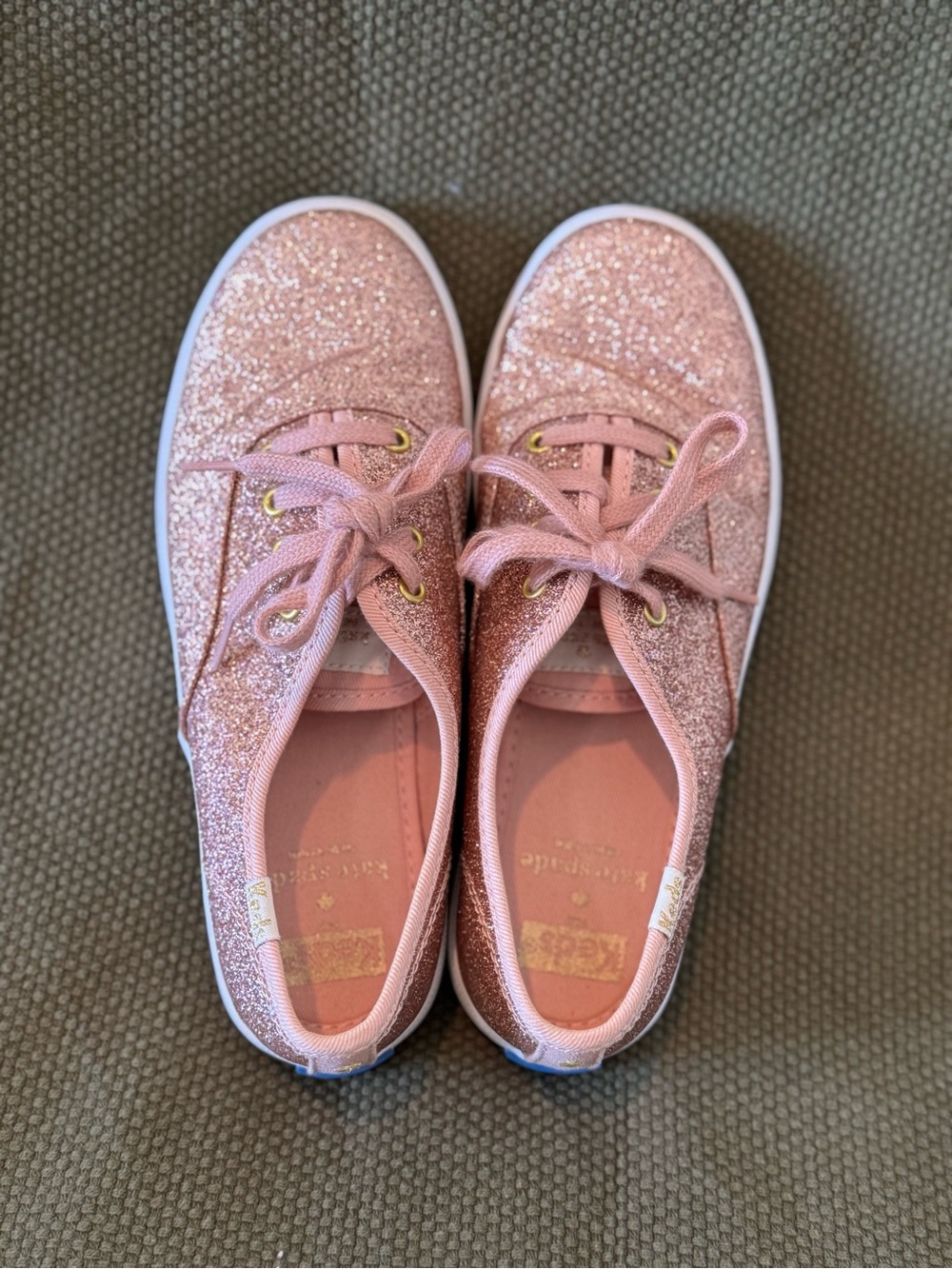 Kids x Kate Spade Pink Glitter Casual Sneakers Champion Glitter